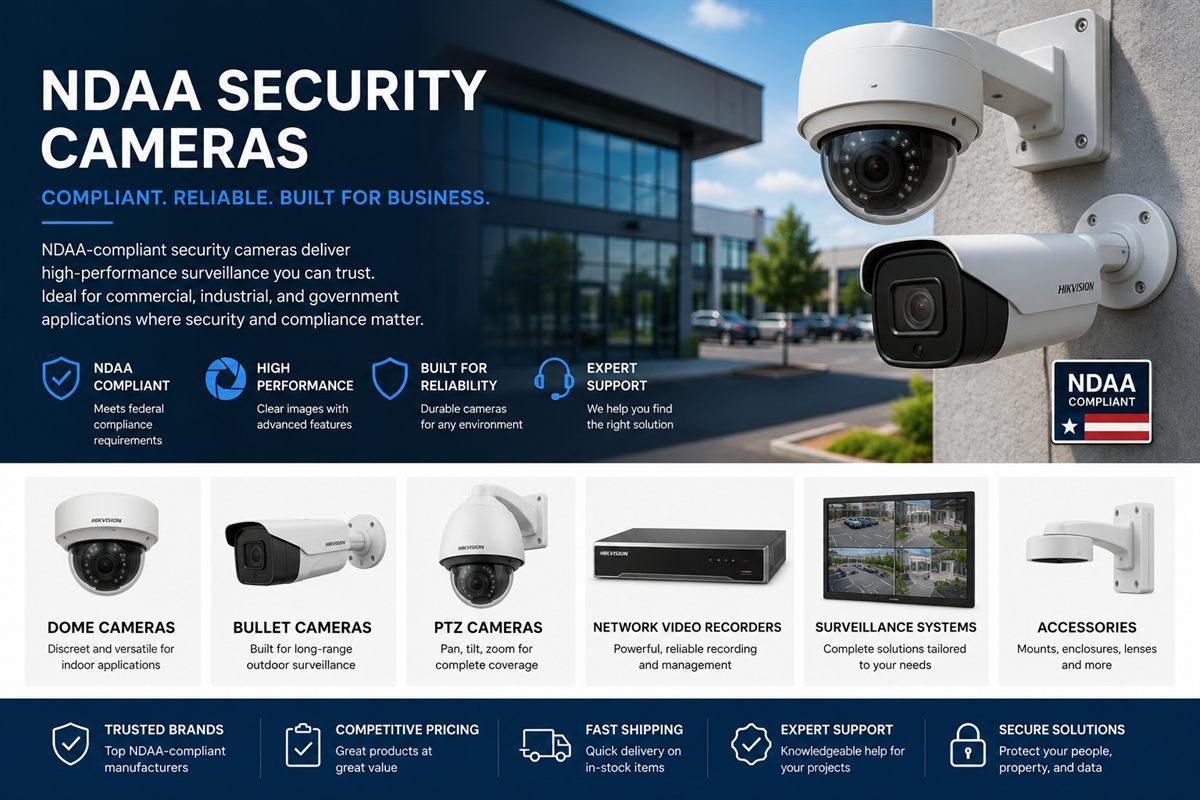 NDAA security cameras and commercial surveillance equipment for businesses